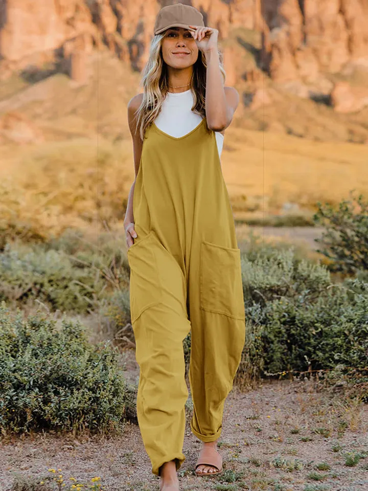 🌼 Double Take Full Size Sleeveless V-Neck Pocketed Jumpsuit 🌼