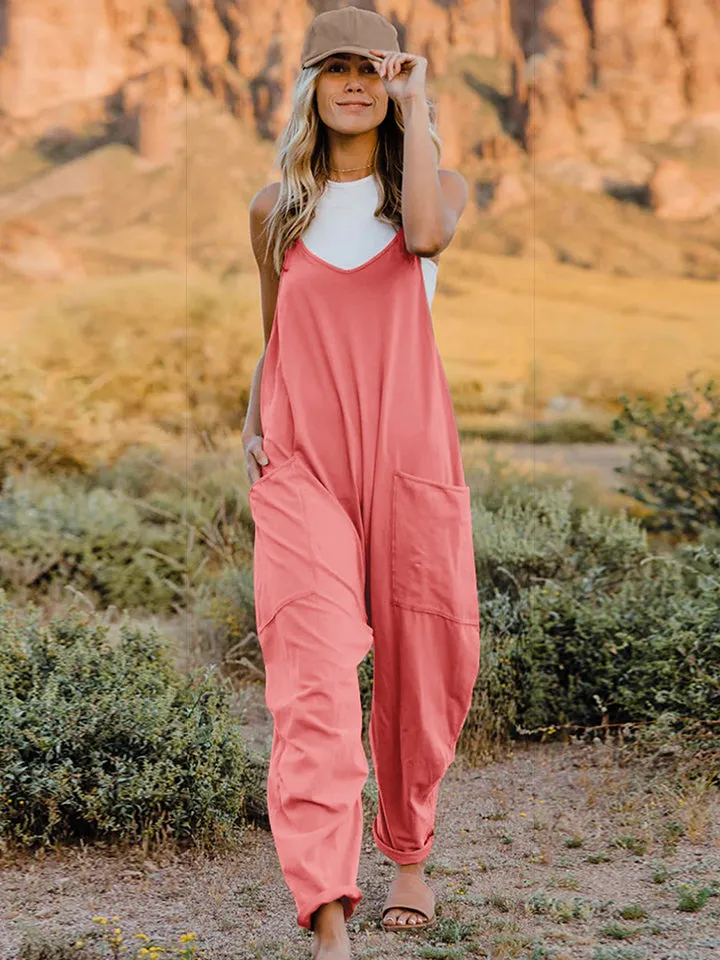 🌼 Double Take Full Size Sleeveless V-Neck Pocketed Jumpsuit 🌼
