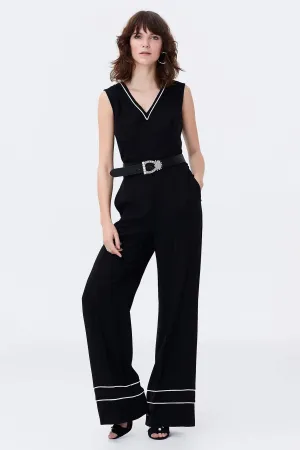 16196 Black Sleeveless Jumpsuit