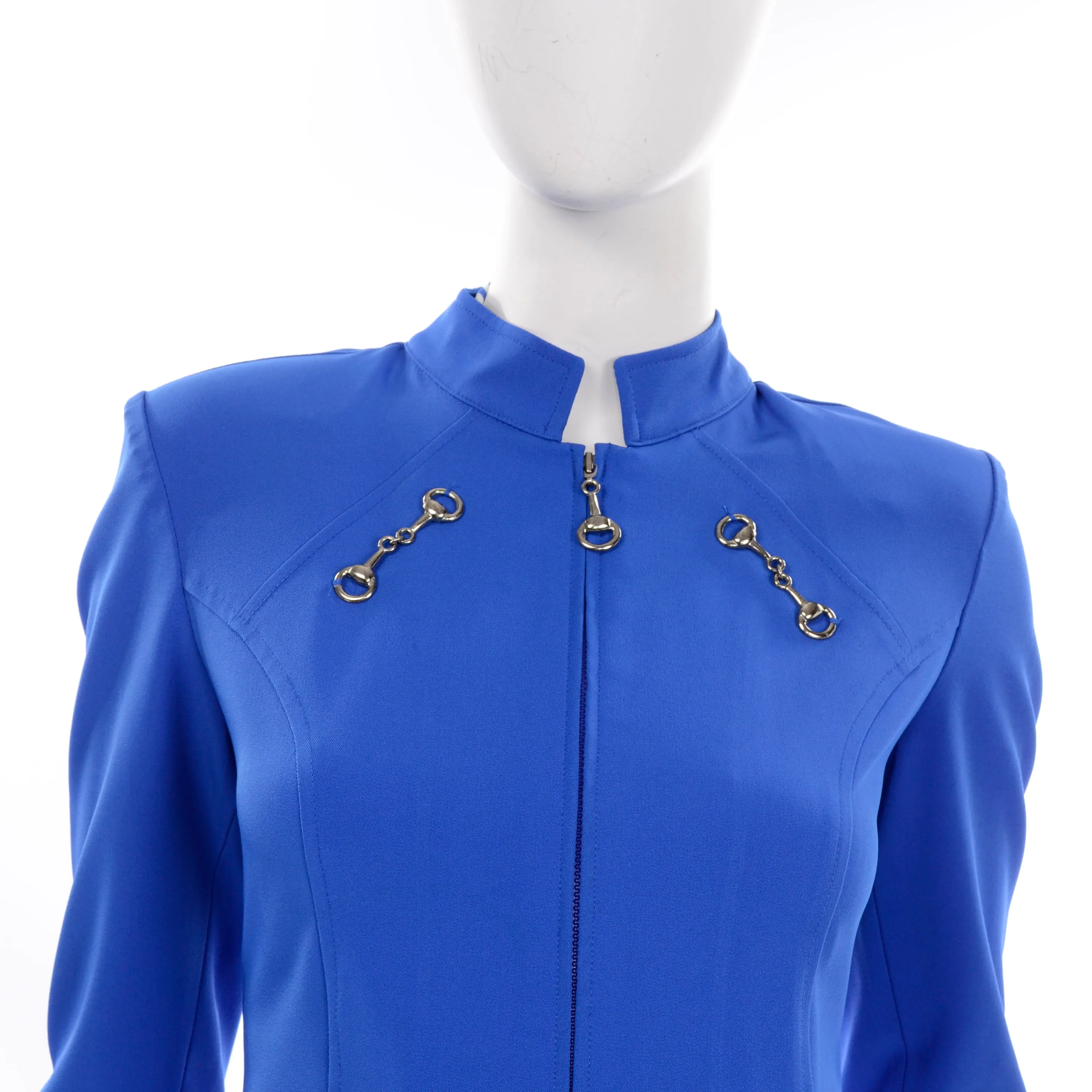1990s Gantos Royal Blue Shorts, Halter Top & Jacket Active Ensemble