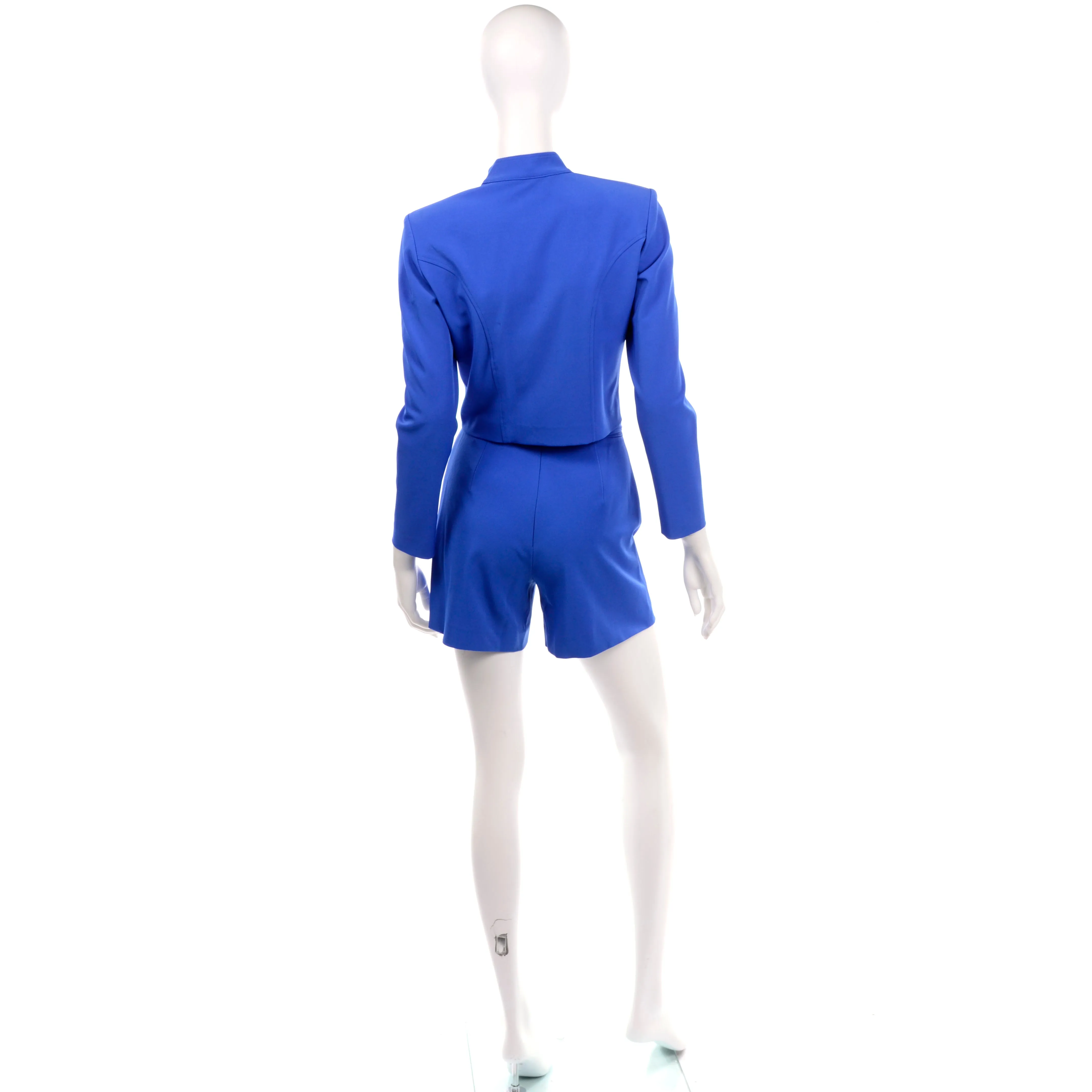 1990s Gantos Royal Blue Shorts, Halter Top & Jacket Active Ensemble