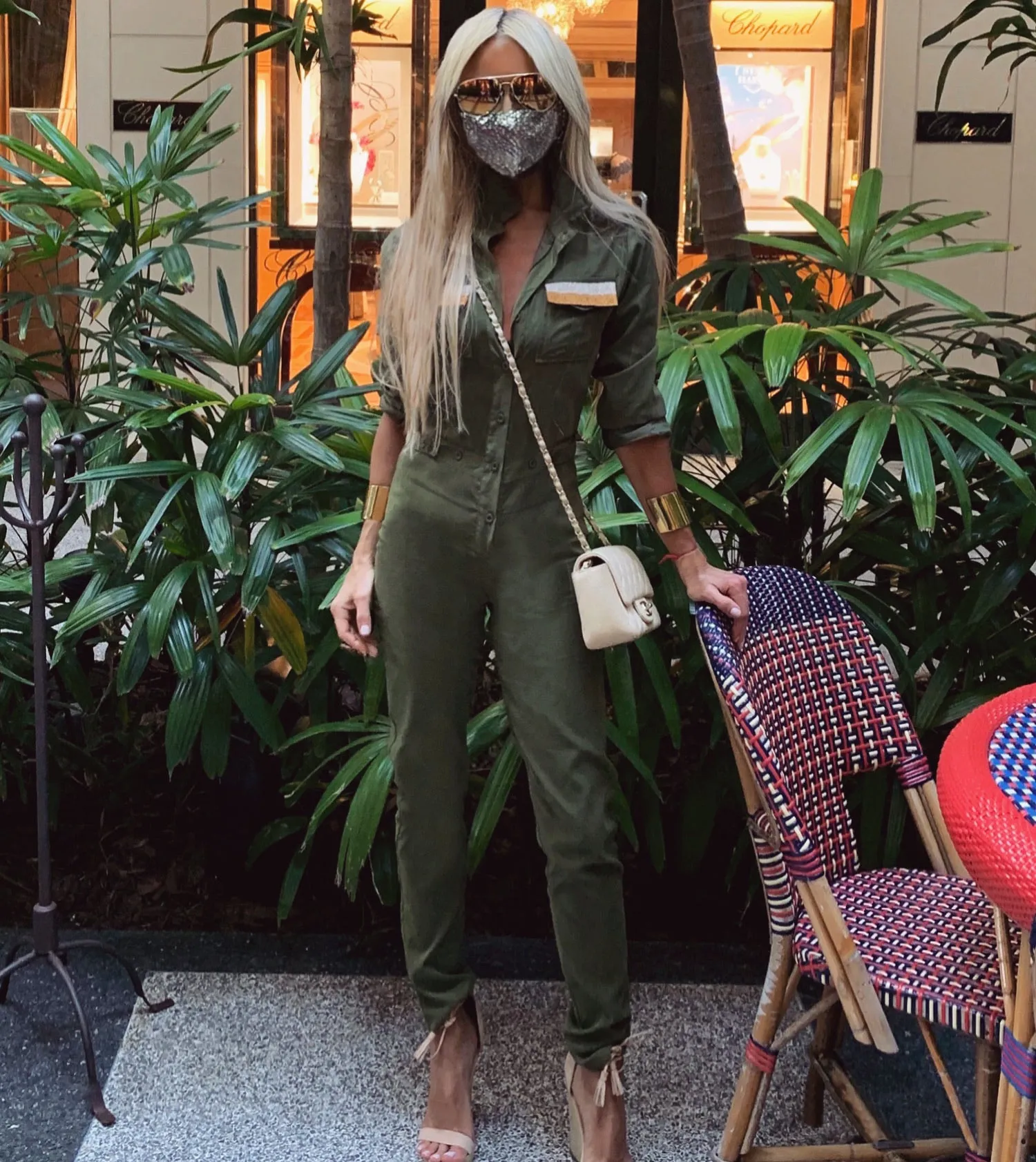 44 Hunter Green Flip Golden Pockets Jumpsuit - The Monaco