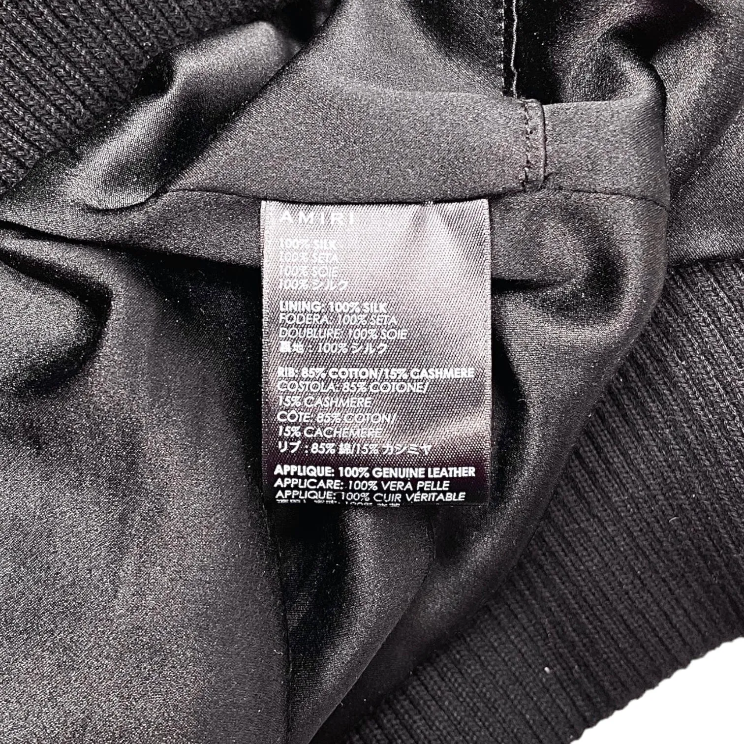 Amiri Forever Silk Baseball Jacket Black Pre-Owned