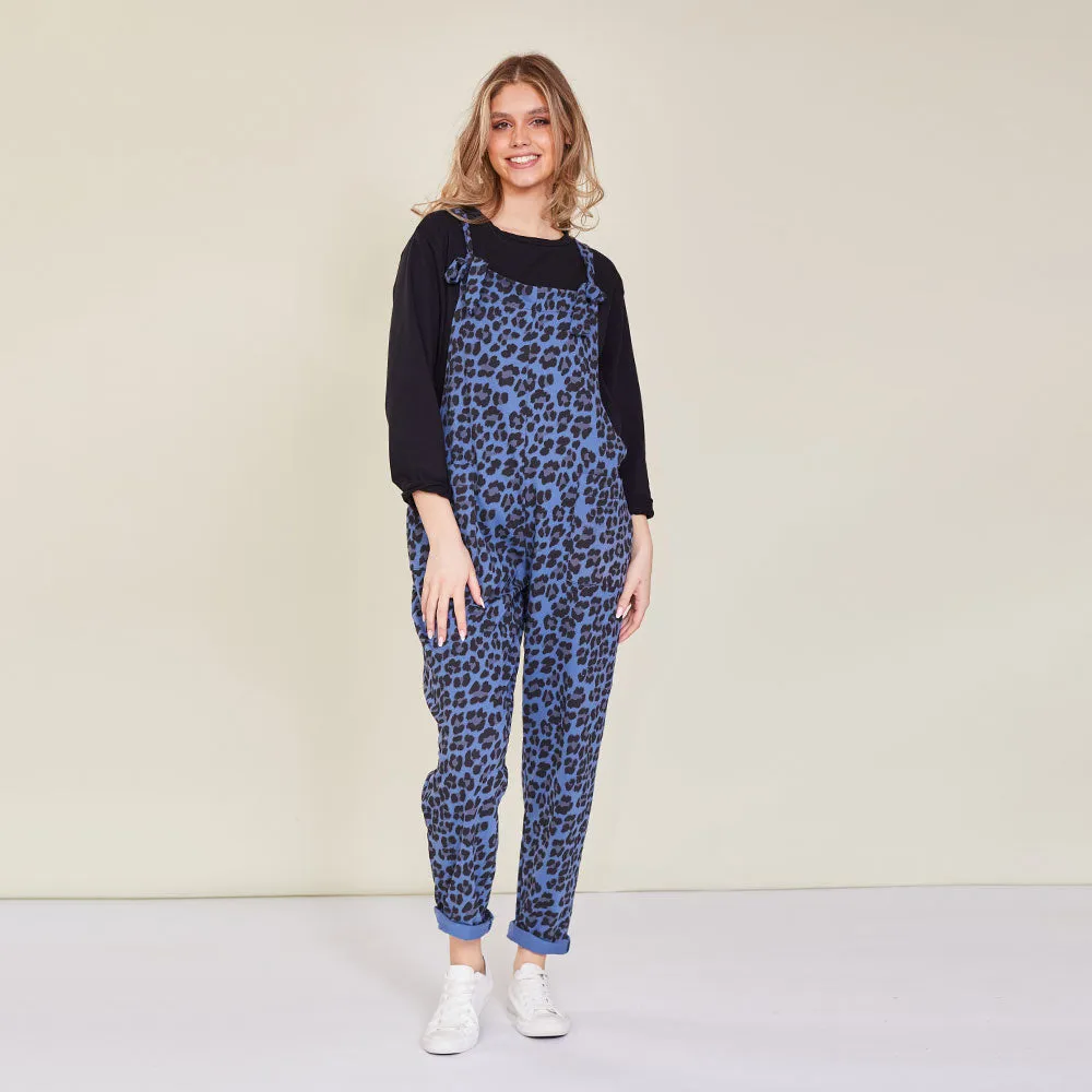 Ashley Jumpsuit (Blue Leopard)