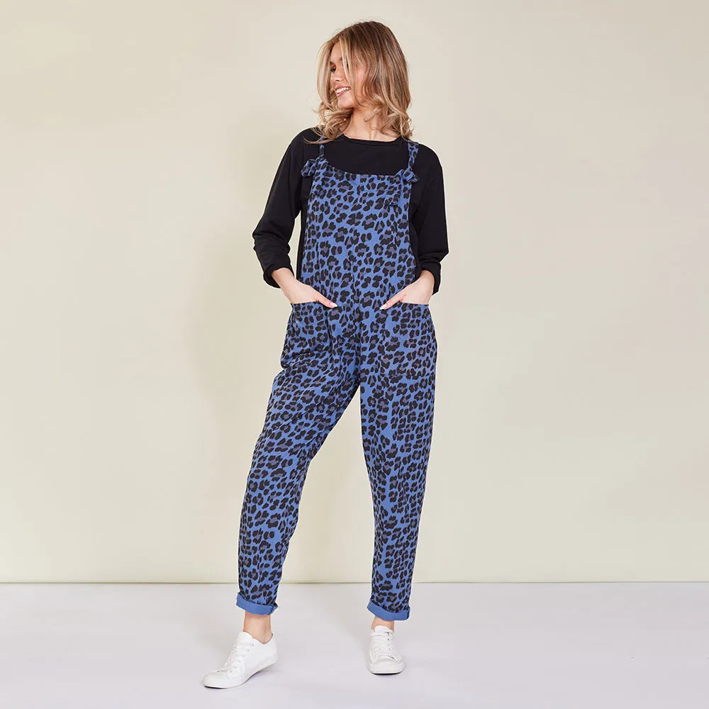 Ashley Jumpsuit (Blue Leopard)