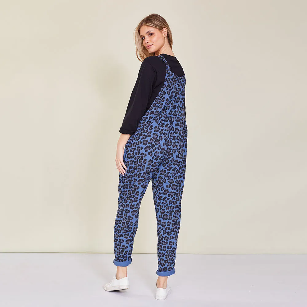 Ashley Jumpsuit (Blue Leopard)