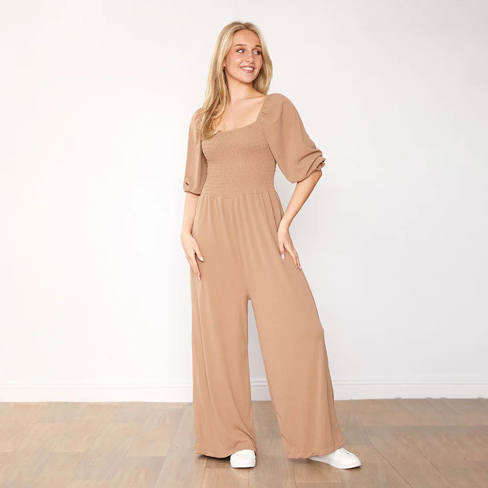 Athena Jumpsuit (Tan)