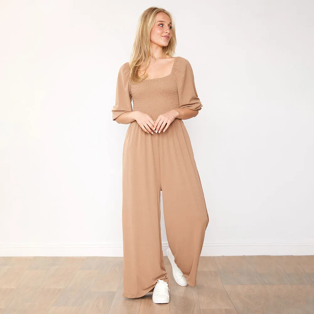 Athena Jumpsuit (Tan)