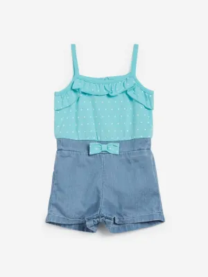 Baby HOP Aqua Polka-Dotted Jumpsuit