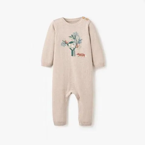 Baby One Piece Knit | Treehouse Jumpsuit Taupe | Elegant Baby