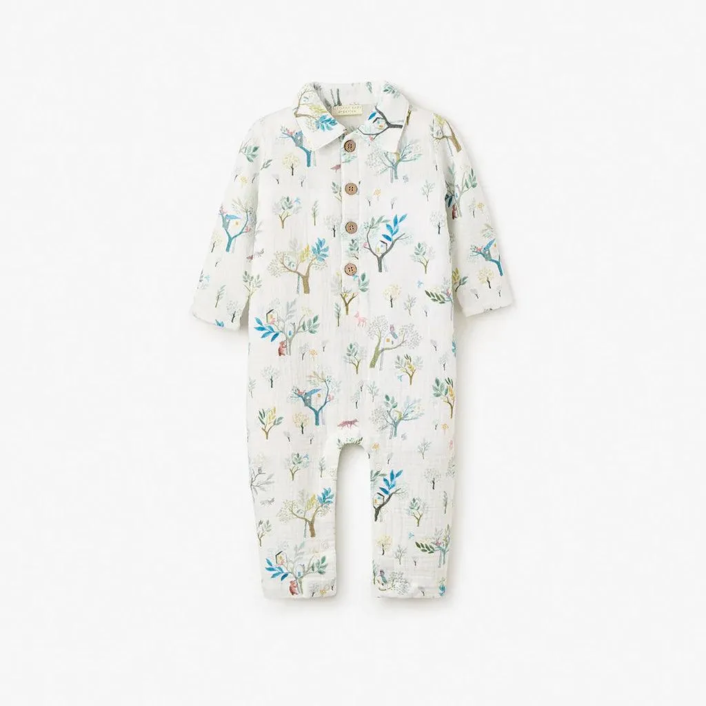 Baby One Piece | Treehouse Organic Muslin Jumpsuit | Elegant Baby