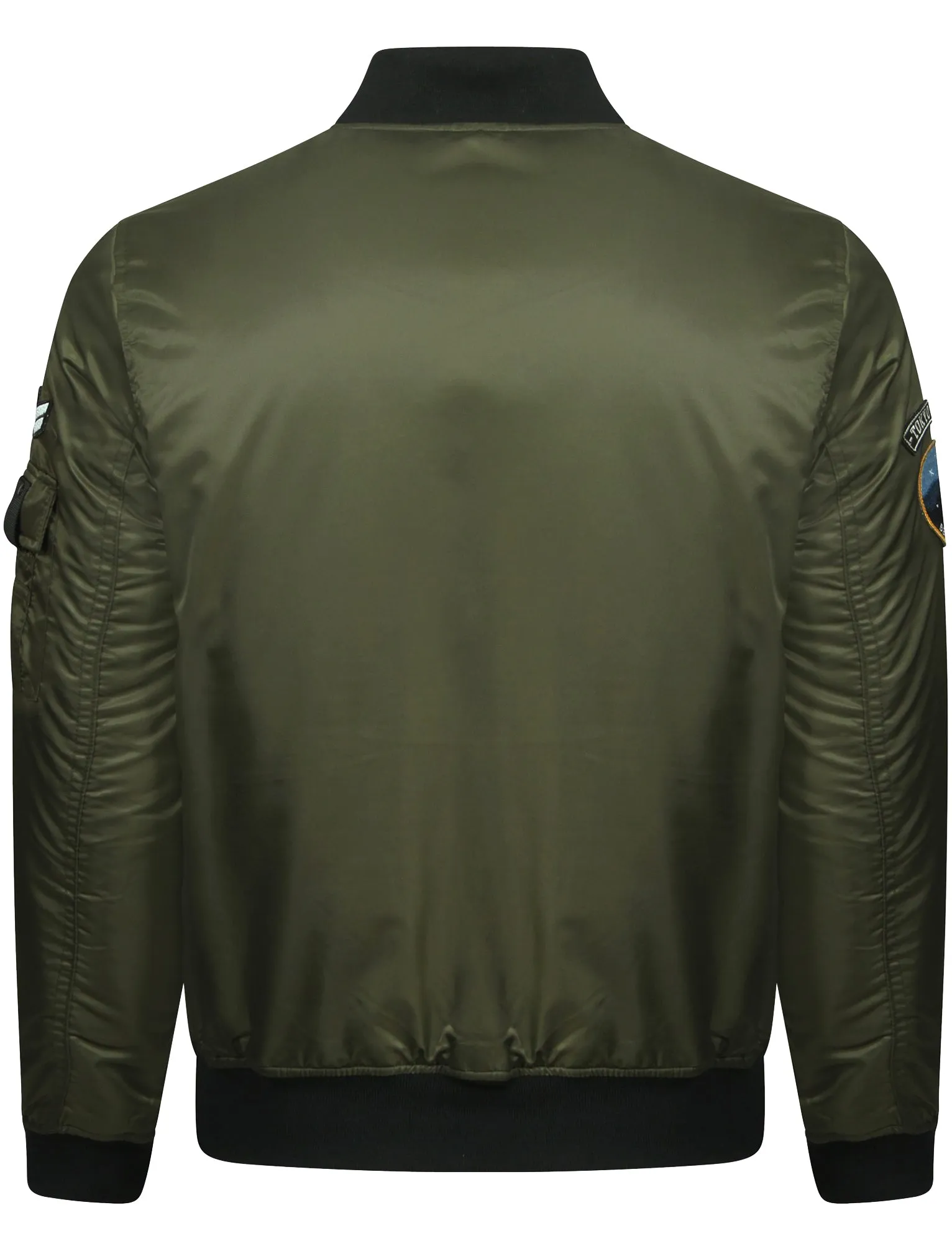 Basnett Bomber Jacket with Patches In Amazon Khaki - Tokyo Laundry