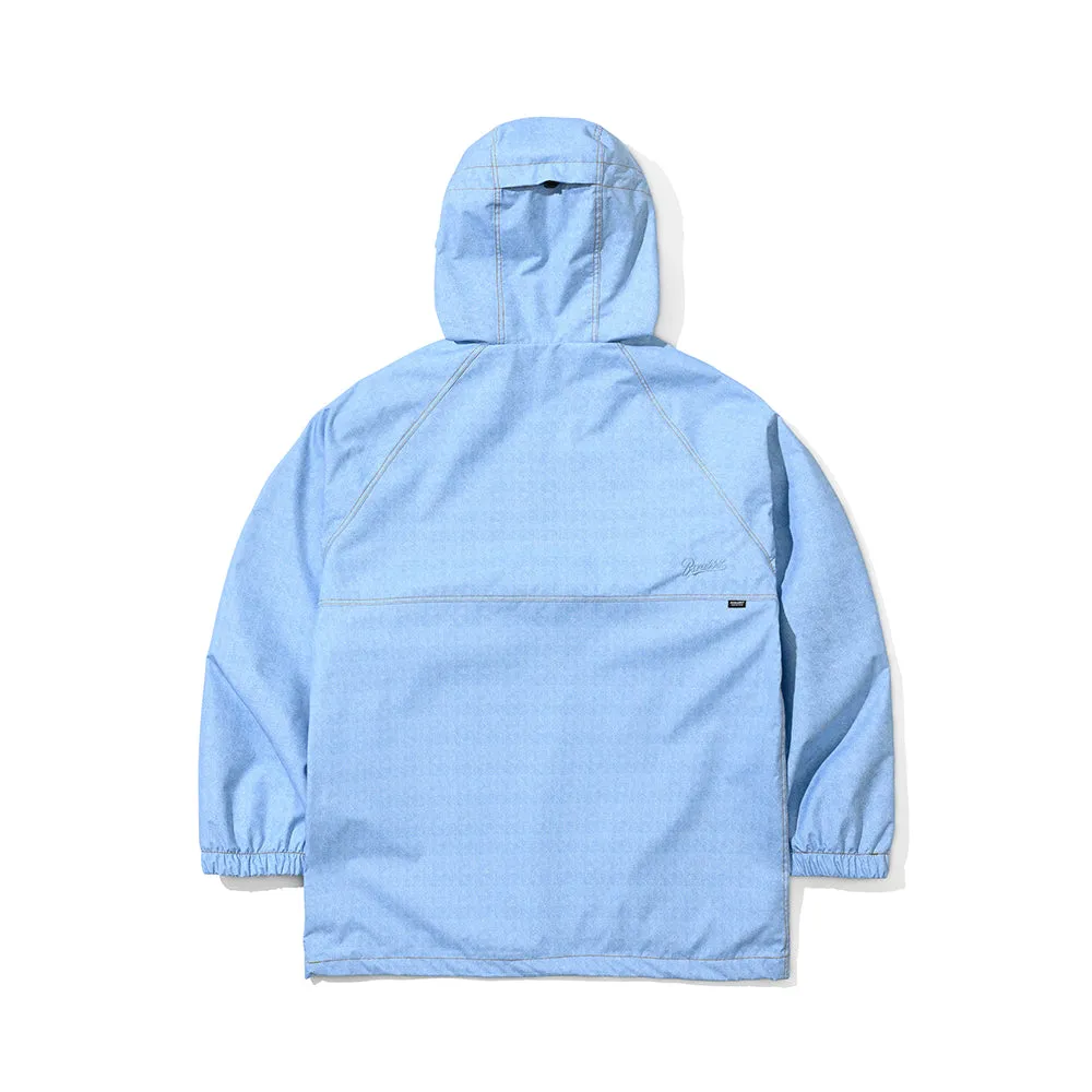 BIG PATCH POCKET HOODED ANORAK JACKET LIGHT BLUE