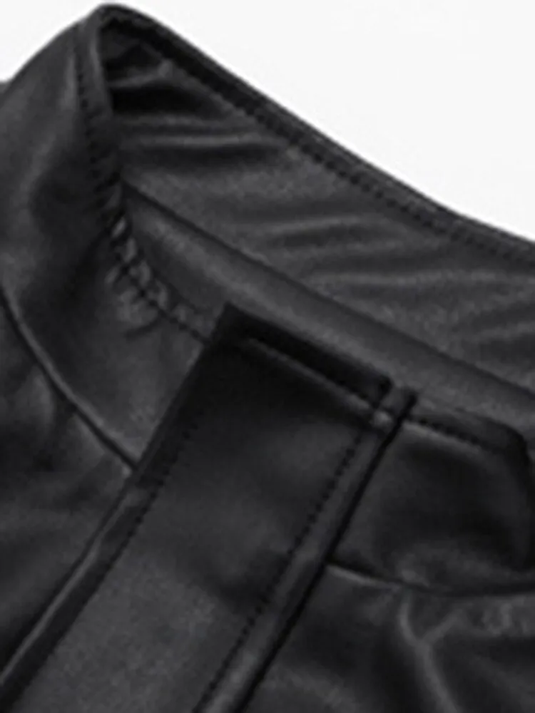 Black Leather Jacket | Women Leather Jacket | Long Sleeve Short Jacket |Korean Style Jacket | Black Oversized Jacket | Casual Leather Jacket