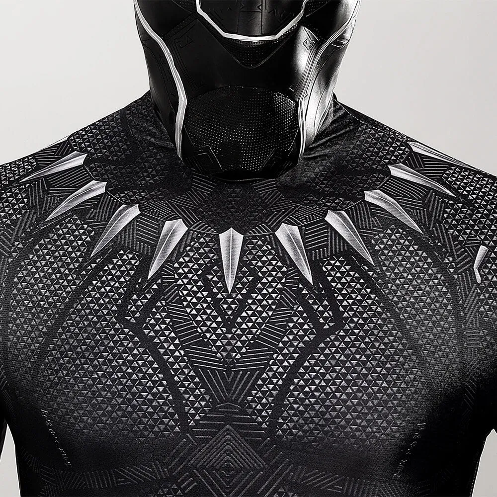 Black Panther Suit Cosplay T'Challa Bodysuit Cosplay Superhero Jumpsuit with Mask ACcosplay