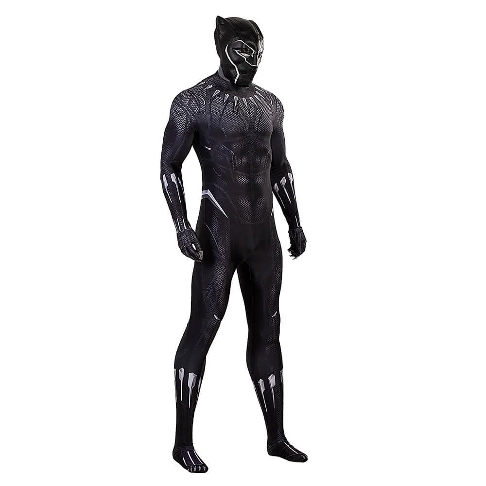 Black Panther Suit Cosplay T'Challa Bodysuit Cosplay Superhero Jumpsuit with Mask ACcosplay