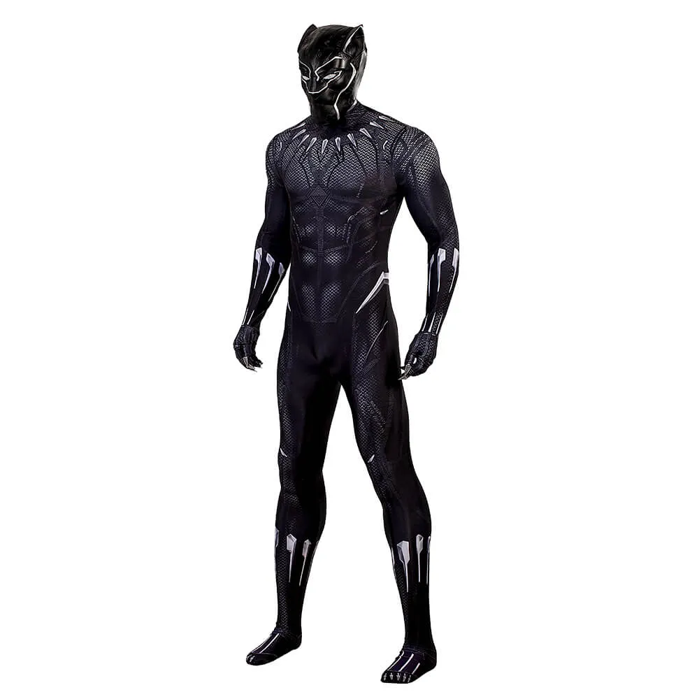 Black Panther Suit Cosplay T'Challa Bodysuit Cosplay Superhero Jumpsuit with Mask ACcosplay
