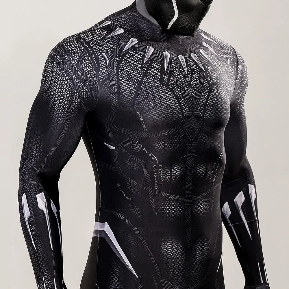 Black Panther Suit Cosplay T'Challa Bodysuit Cosplay Superhero Jumpsuit with Mask ACcosplay