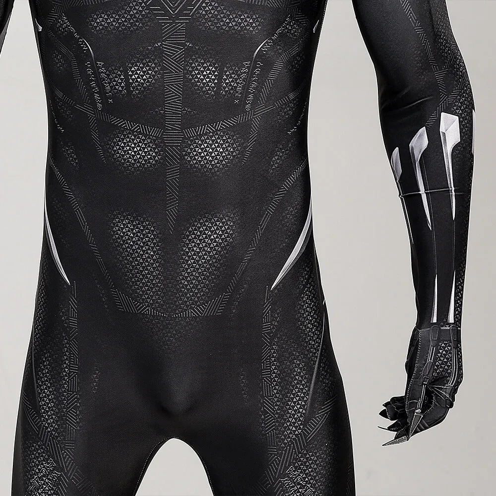 Black Panther Suit Cosplay T'Challa Bodysuit Cosplay Superhero Jumpsuit with Mask ACcosplay