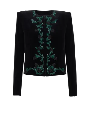 Blackberry Embroidered Velvet Jacket