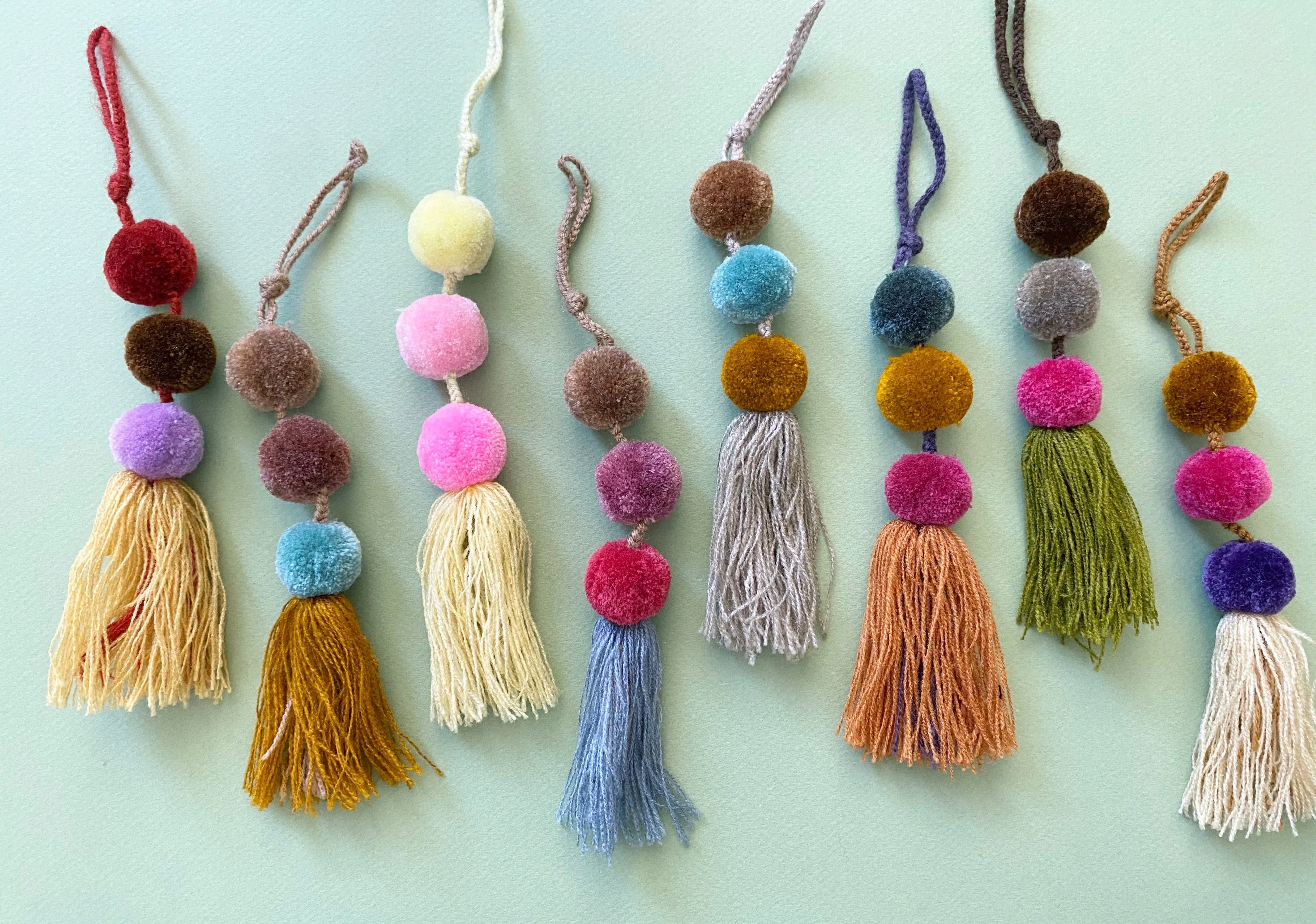 Bohemian pom pom- earthy tones