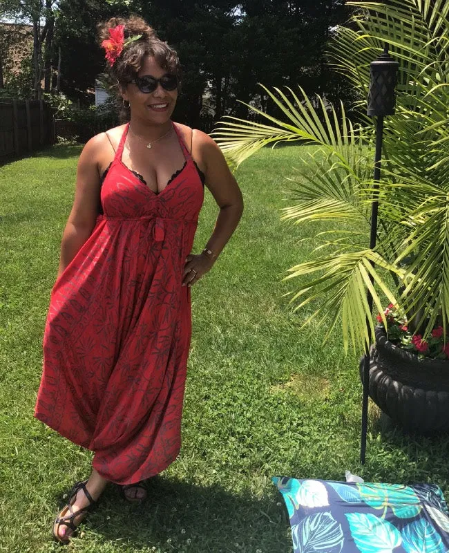 Bora Bora Red Convertible Jumpsuit