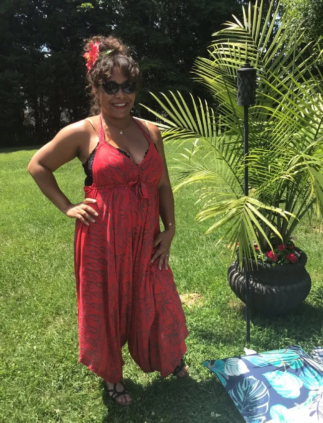 Bora Bora Red Convertible Jumpsuit