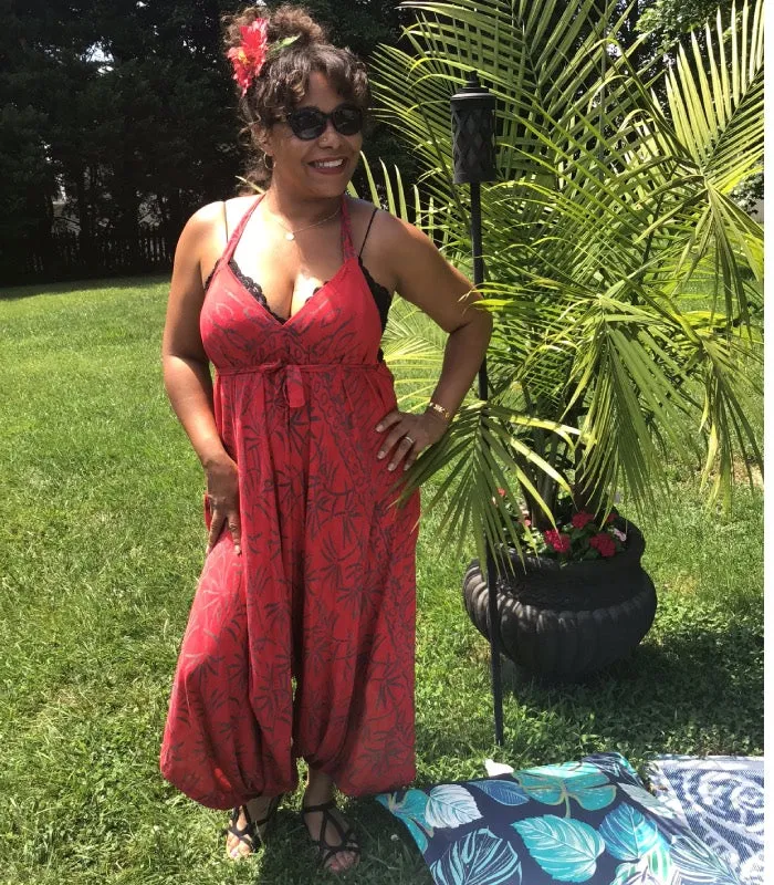 Bora Bora Red Convertible Jumpsuit