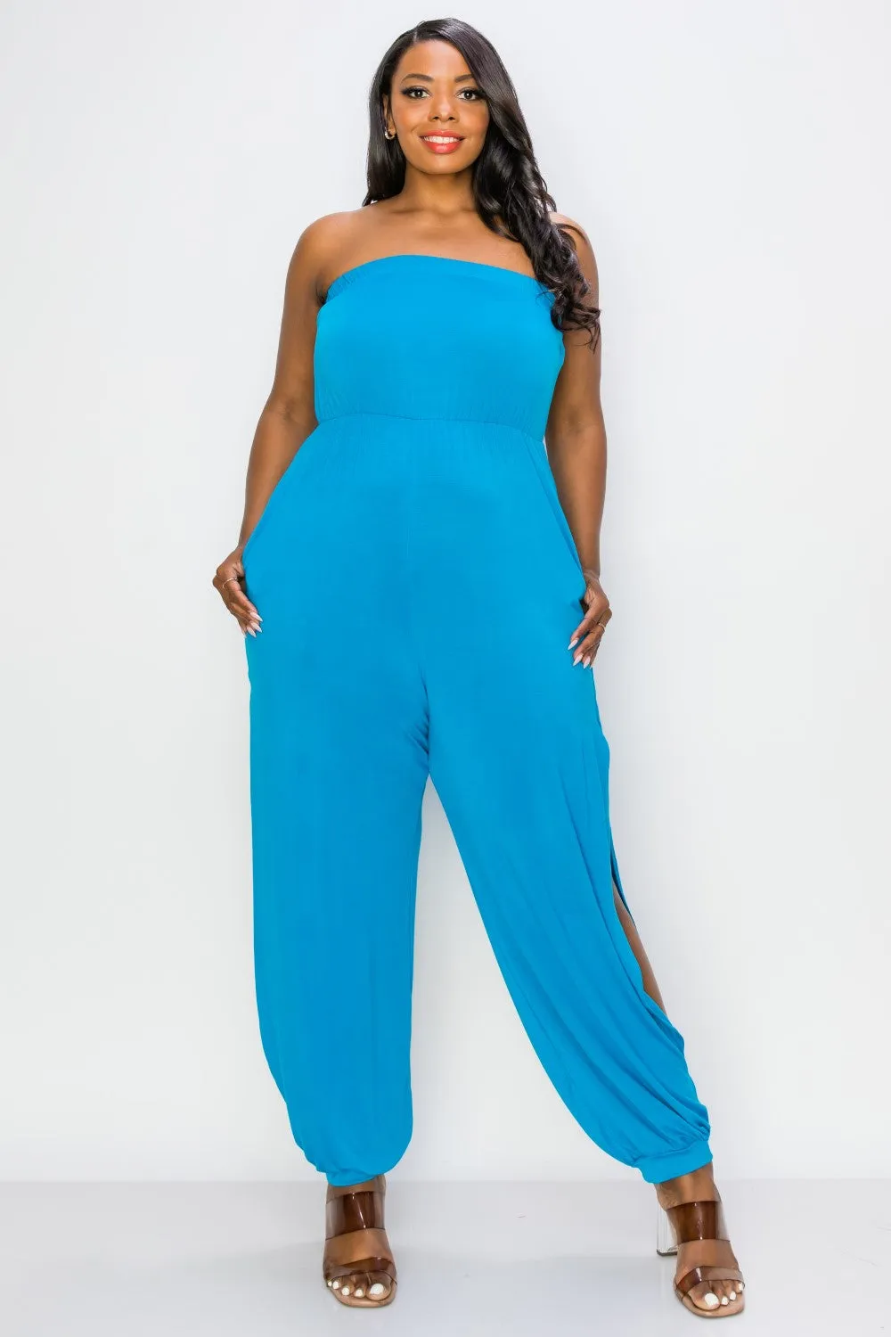 Boucie Sleeveless Jumpsuit w/ Leg Slit