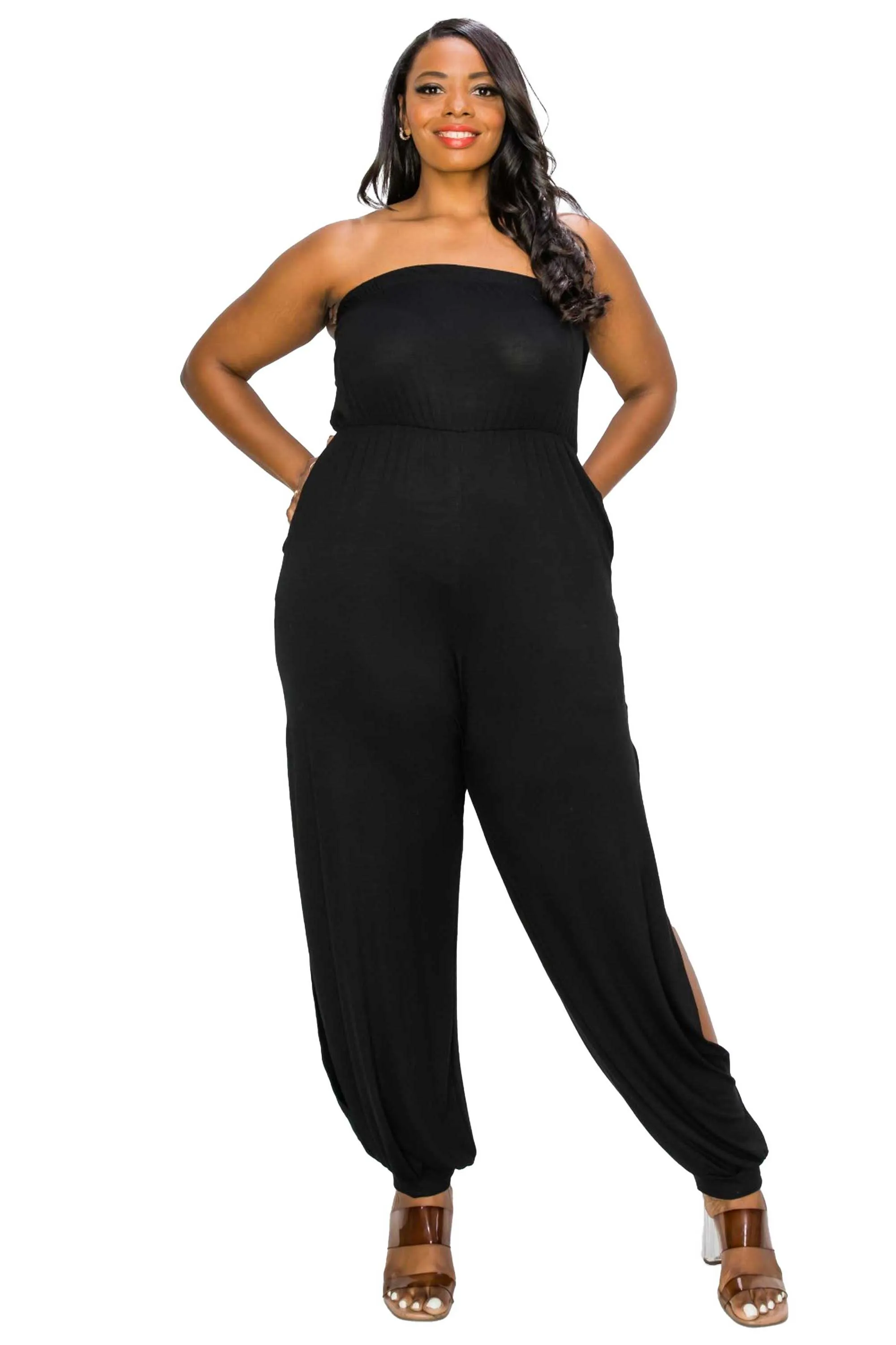 Boucie Sleeveless Jumpsuit w/ Leg Slit
