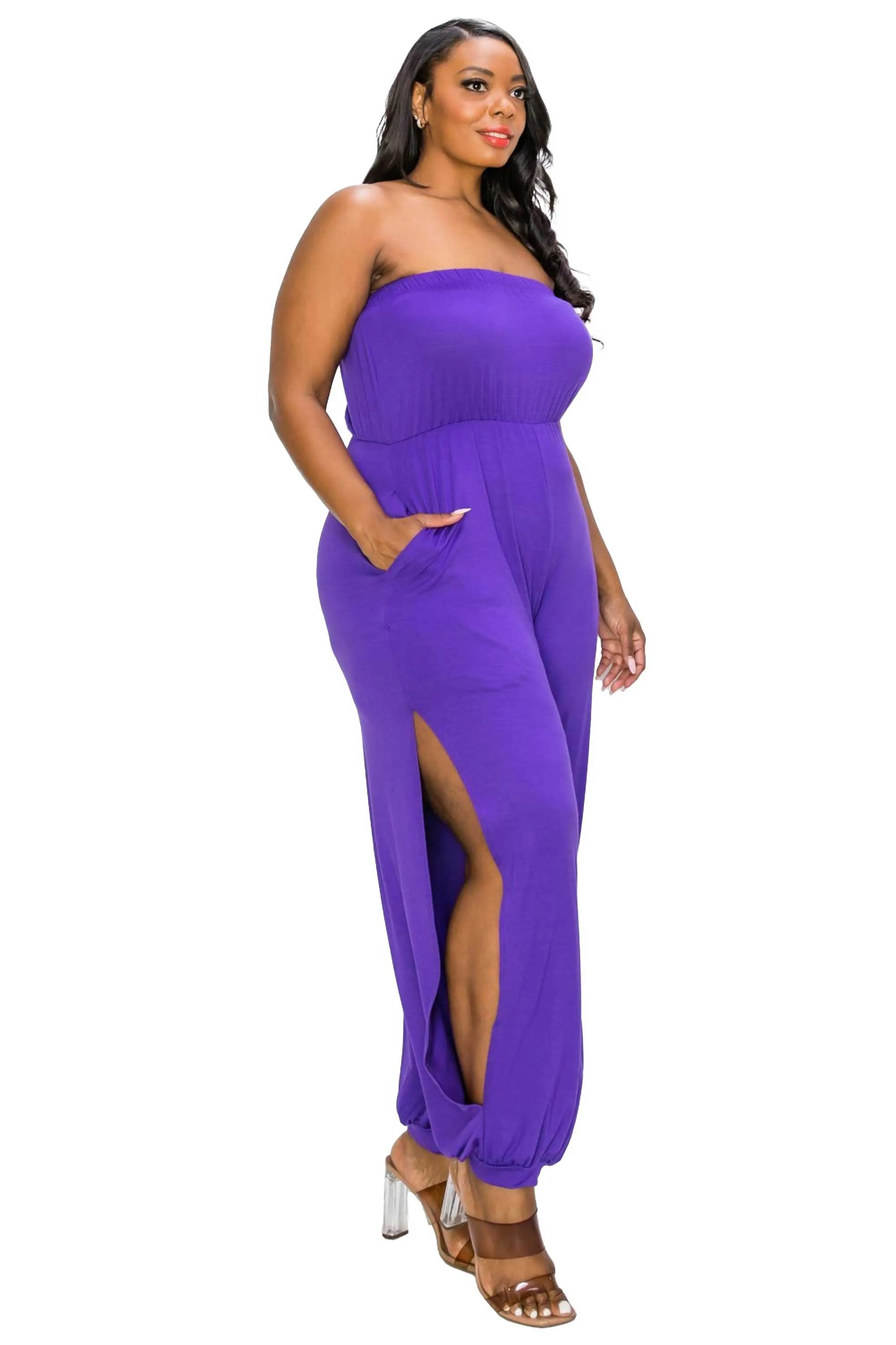 Boucie Sleeveless Jumpsuit w/ Leg Slit