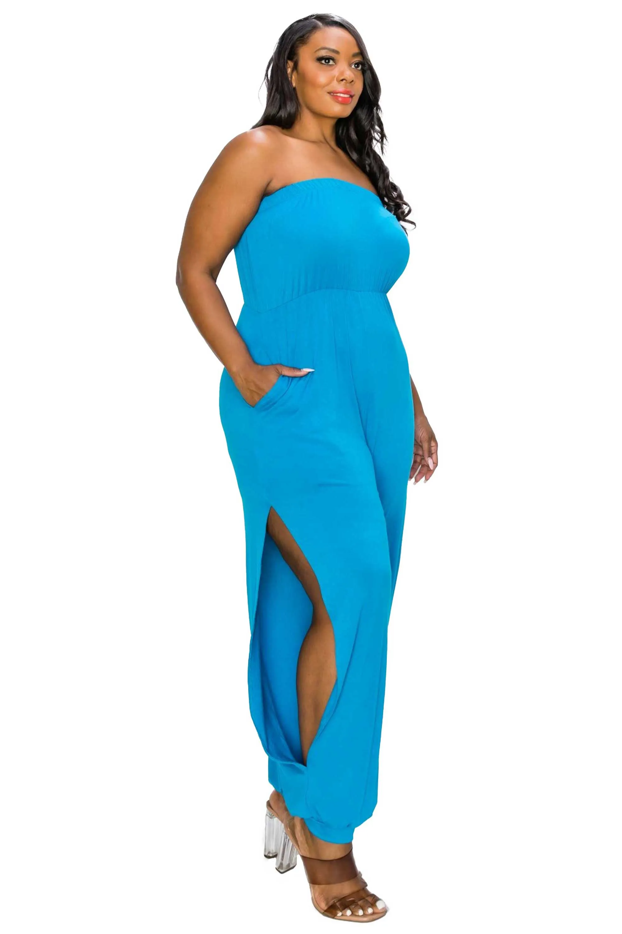 Boucie Sleeveless Jumpsuit w/ Leg Slit