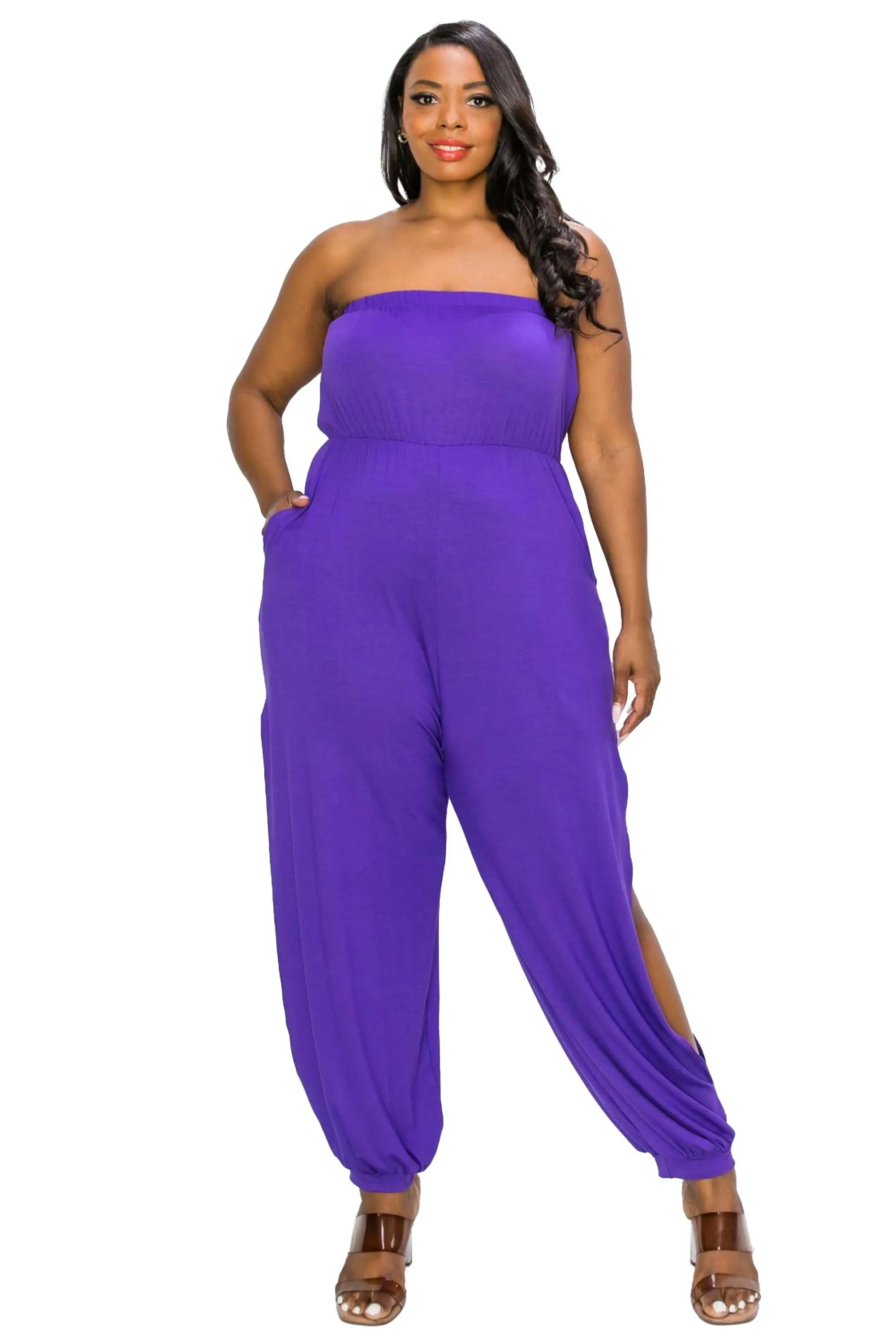 Boucie Sleeveless Jumpsuit w/ Leg Slit