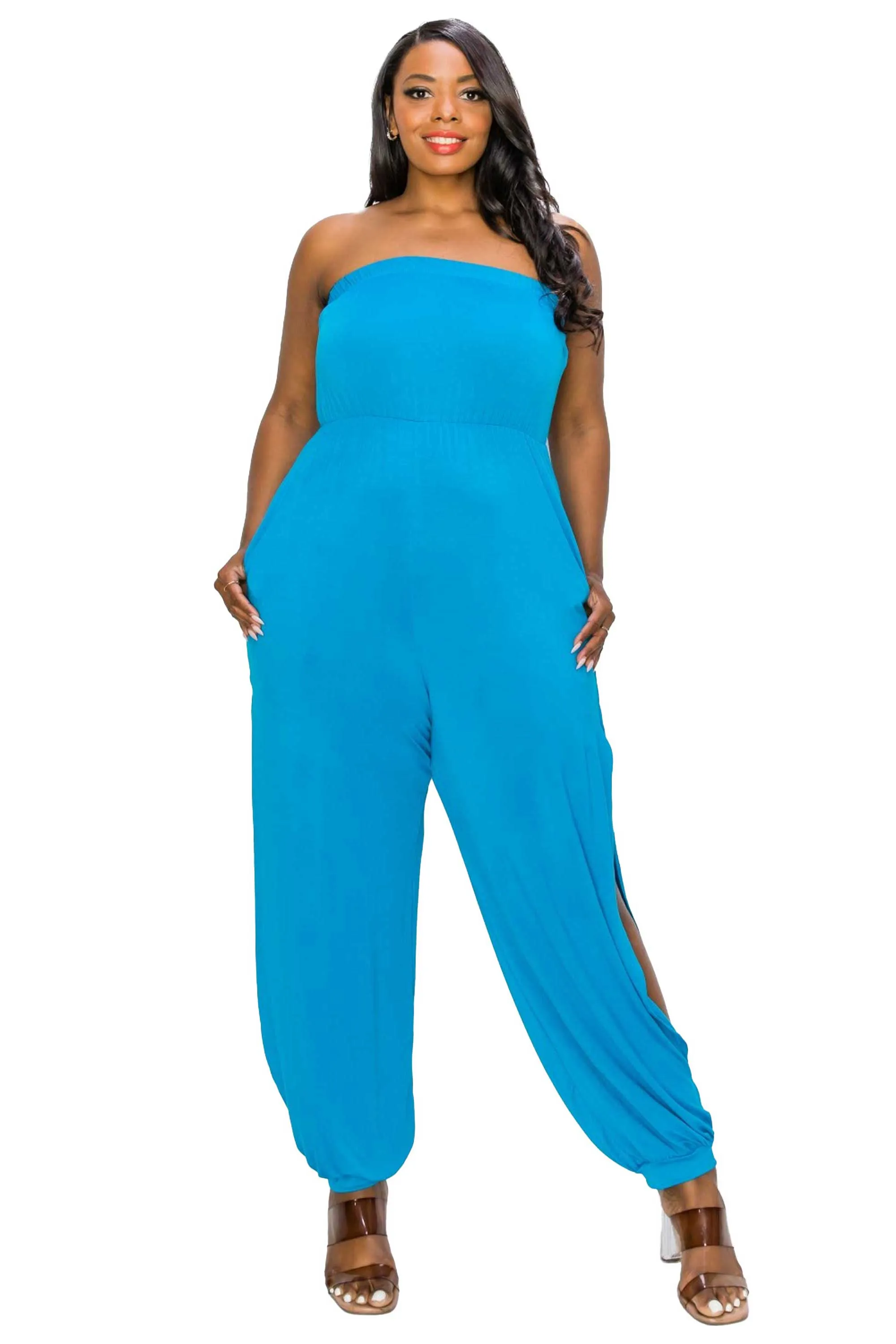Boucie Sleeveless Jumpsuit w/ Leg Slit