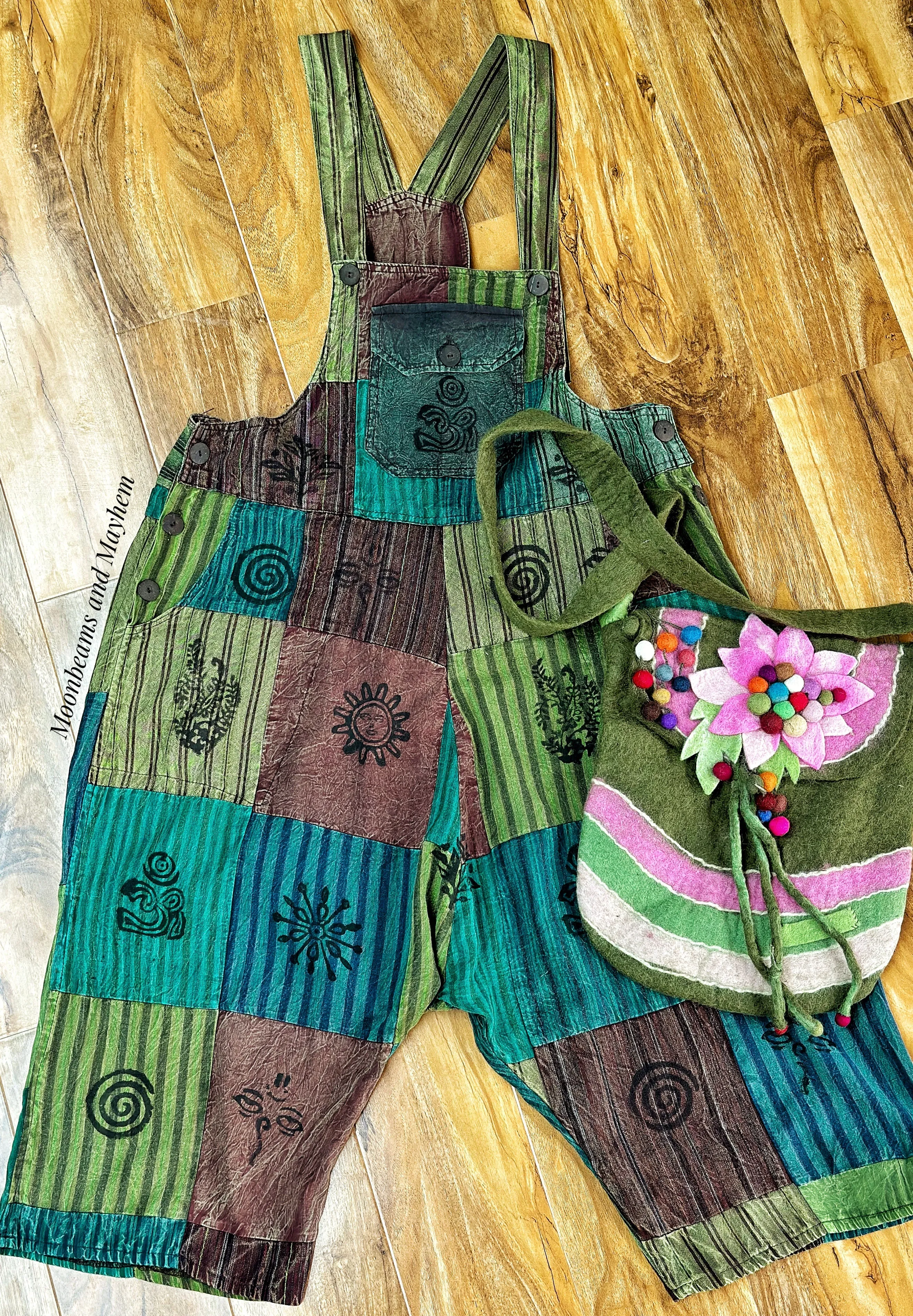 CAMDEN PATCHWORK SHORTS DUNGAREES / JUMPSUIT