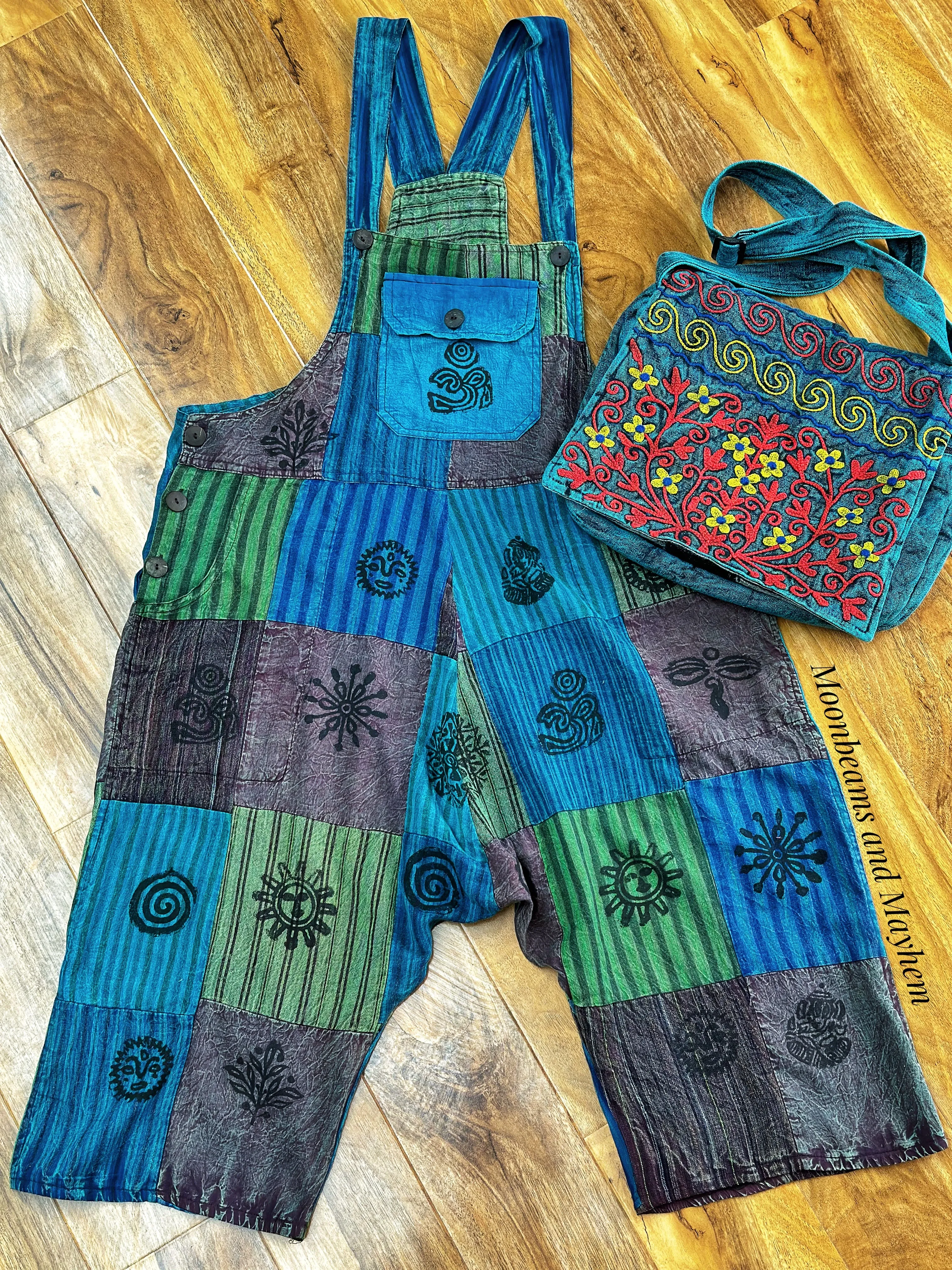 CAMDEN PATCHWORK SHORTS DUNGAREES / JUMPSUIT