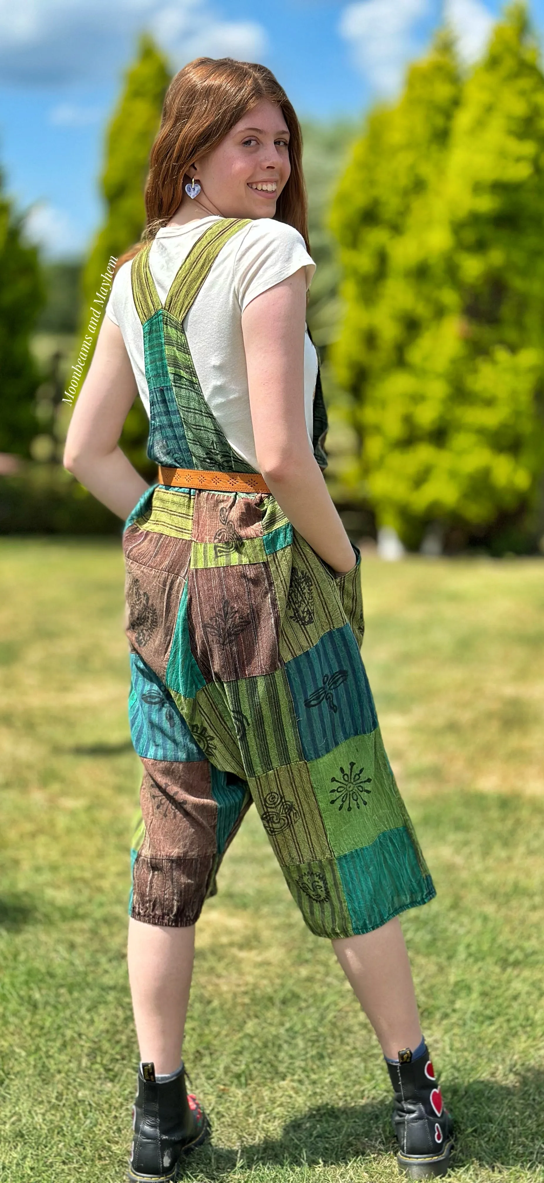 CAMDEN PATCHWORK SHORTS DUNGAREES / JUMPSUIT