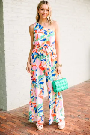 Can't Wait Pink Abstract Jumpsuit