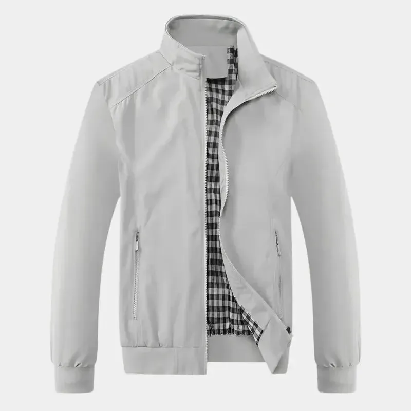 Casual Solid Bomber Jacket - Cross & Crown