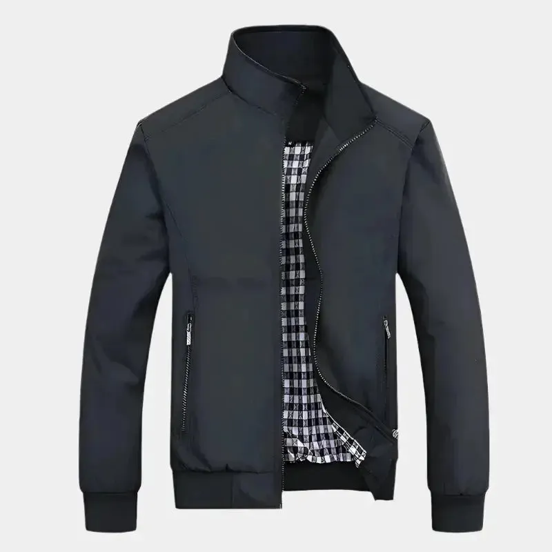Casual Solid Bomber Jacket - Cross & Crown