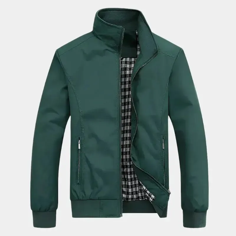 Casual Solid Bomber Jacket - Cross & Crown