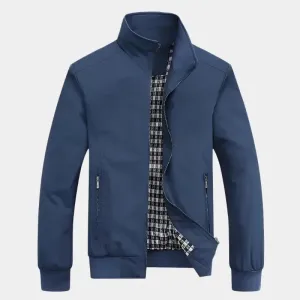 Casual Solid Bomber Jacket - Cross & Crown