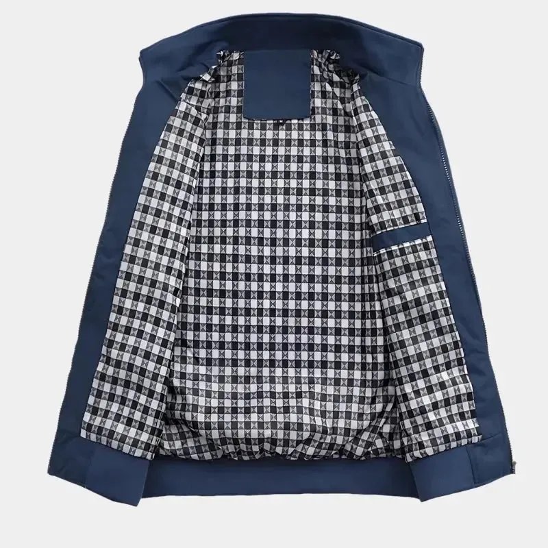 Casual Solid Bomber Jacket - Cross & Crown
