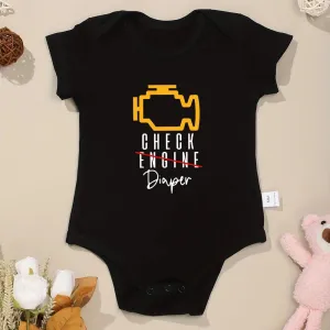 Check Diaper Funny Onesie