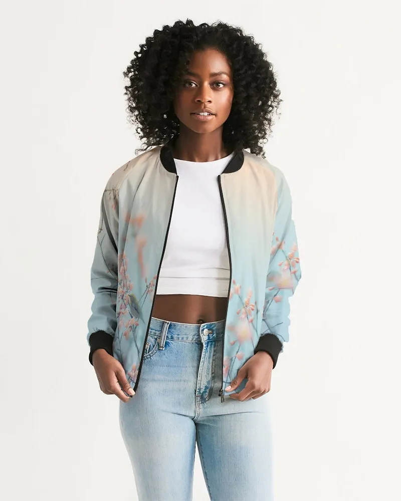 Cherry Blossoms with Bird Women's Bomber Jacket