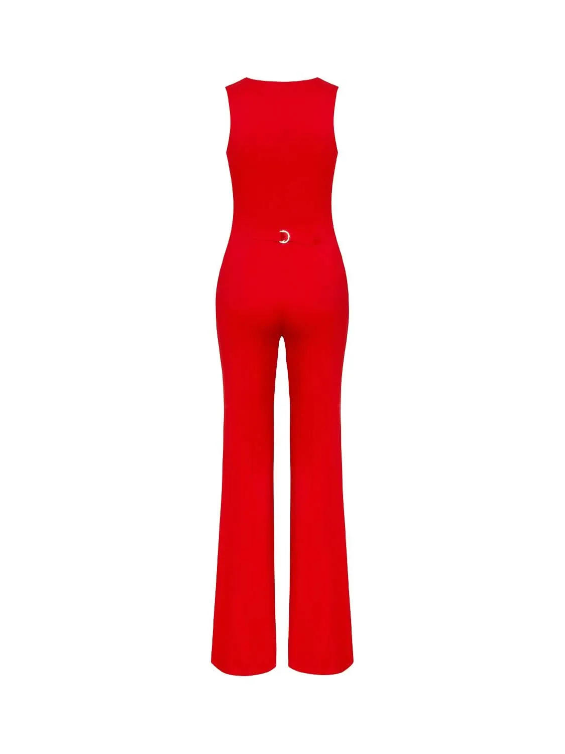 Chic Tailored Sleeveless Jumpsuit with Adjustable Waistband