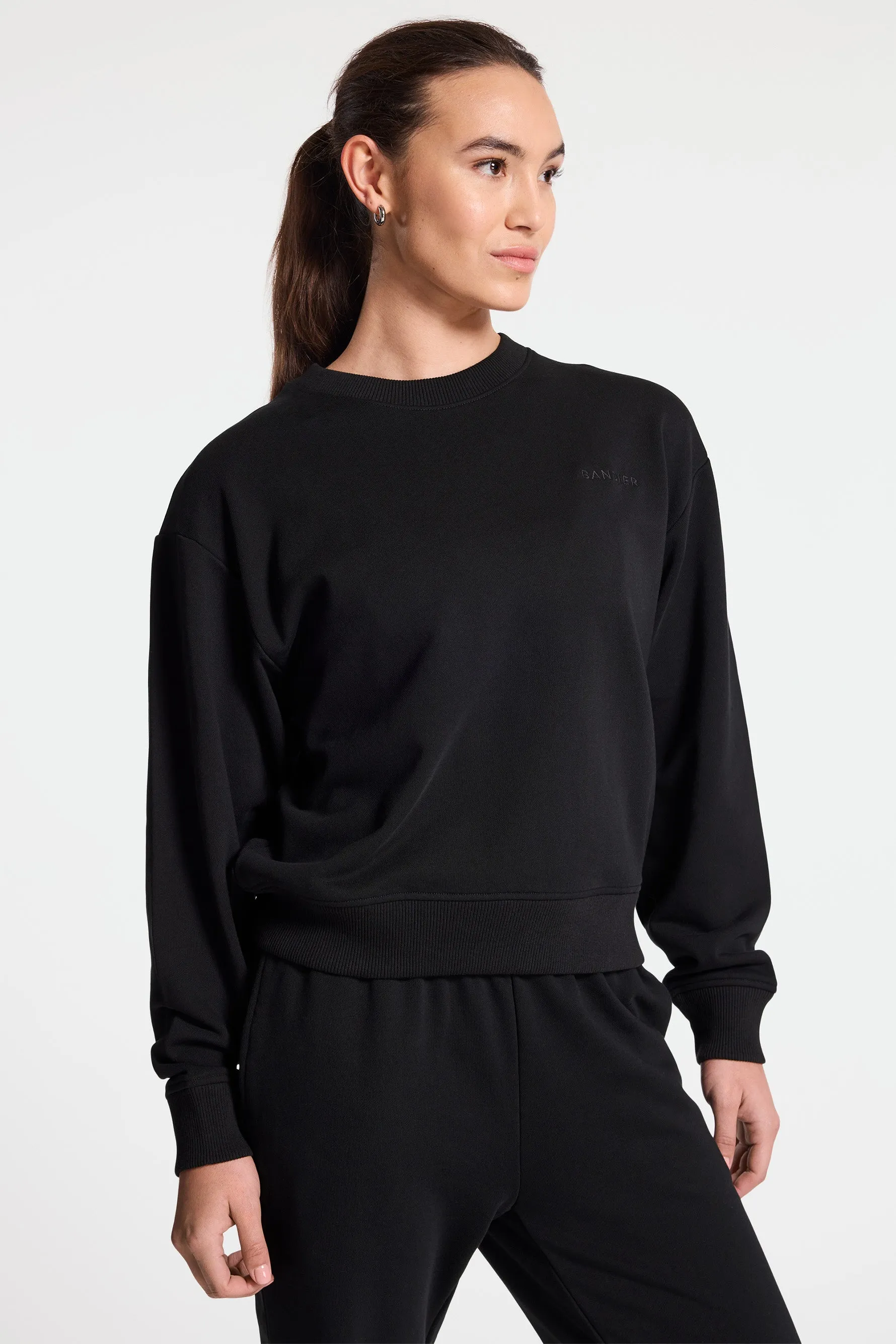 Classic Logo Terry Crewneck Sweatshirt - Black