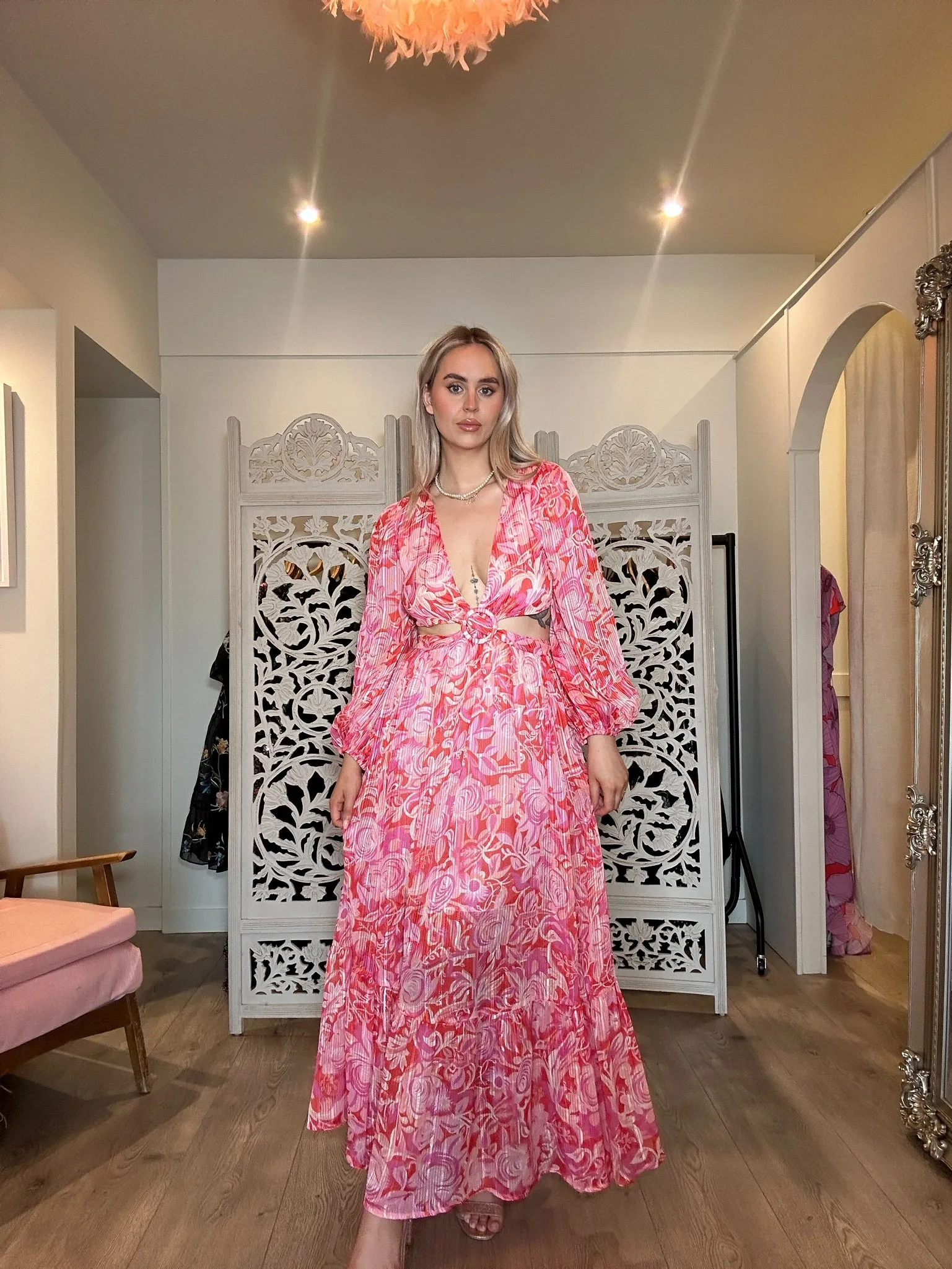 Coast - Alexandra Farmer Cutout Balloon Sleeve Maxi Dress