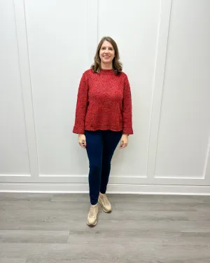 Confetti Funnel Neck Pullover - Apple