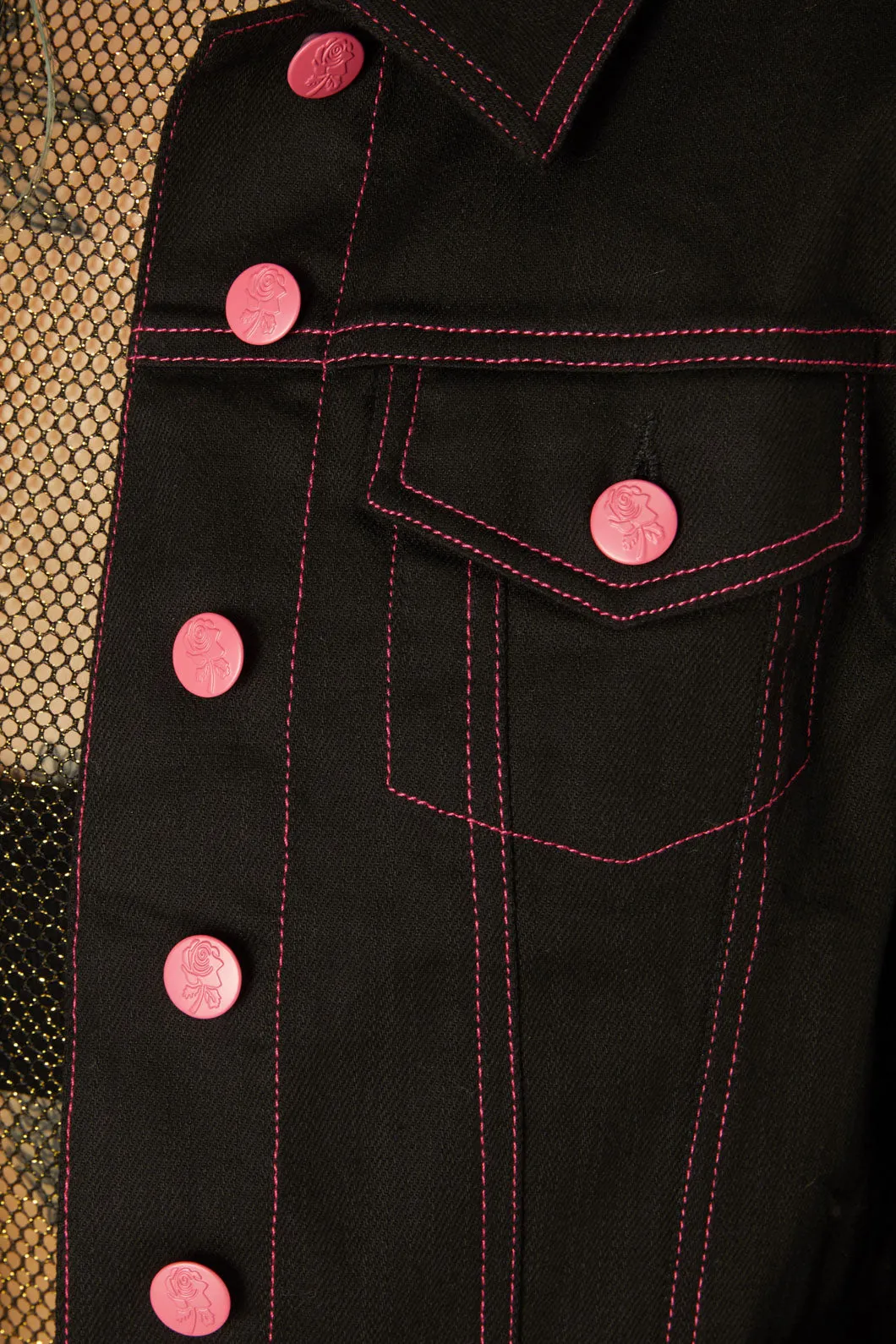 Contrast Stitch Goth Jacket